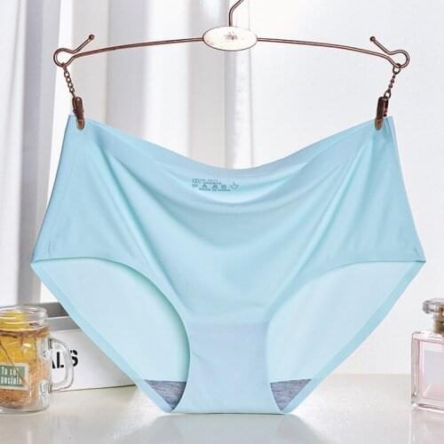 Women Ice Silk Sexy Underpants Briefs Seamless Panties Cotton Crotch Underwear Comfortable Lingerie For Girl 2021 New
