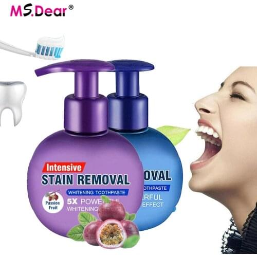 220g Soda Toothpaste Teeth Whitening Cleaning Hygiene Stain Removal Baking Dental Oral Care Press Type Toothbrush