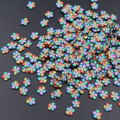 100g/lot Colorful Flower Slices Polymer Clay Flower Sprinkles Soft Pottery for Toy Arts Decoration DIY Crafts Filler Accessories