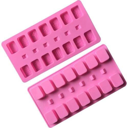 2Pcs/set Chinese Mahjong Silicone Fondant Cake Mold Sugarcraft Chocolate Baking
