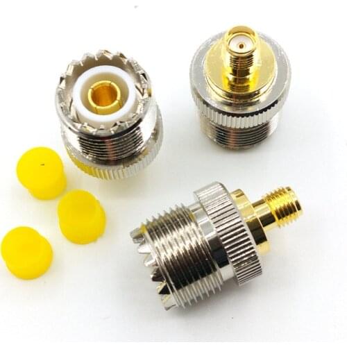 20pcs/50pcs copper UHF Female SO-239 jack to SMA female jack RF straight adapter connector