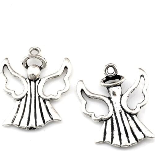 20pcs Angel Charm Pendants Fashion Jewelry DIY Fit Bracelets Necklace Earrings 16.8x23.5mm A-496
