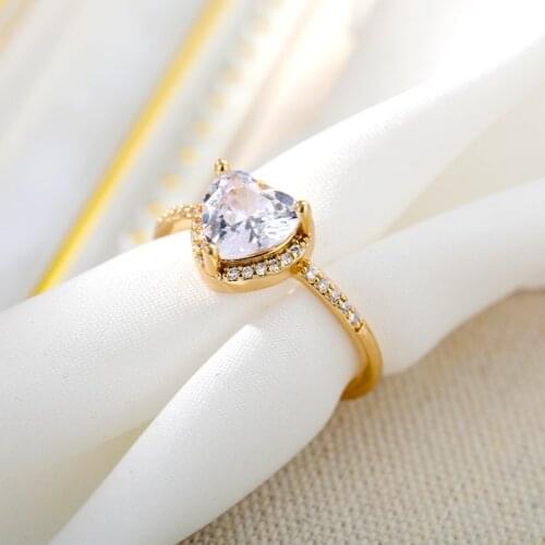 2021 New Handmade Zircon Rings for Women Cute Heart Ring Minimalist Love Ring For Couple Party Jewelry Gifts Finger Accessories