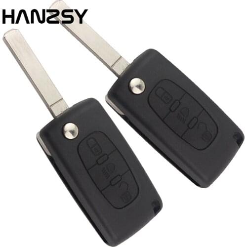 3 Buttons Flip folding Remote Car Key Shell Case For Peugeot 807 407 308 307 207 Citroen C2 C3 C4 C5 C6 C8 CE0523 with blade