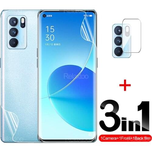 3 in 1 Hydrogel Front+Back Film For Oppo Reno 6 Pro 6.55" Reno6 6Pro Safety Explosion-proof Screen Protector Clear Camera Glass