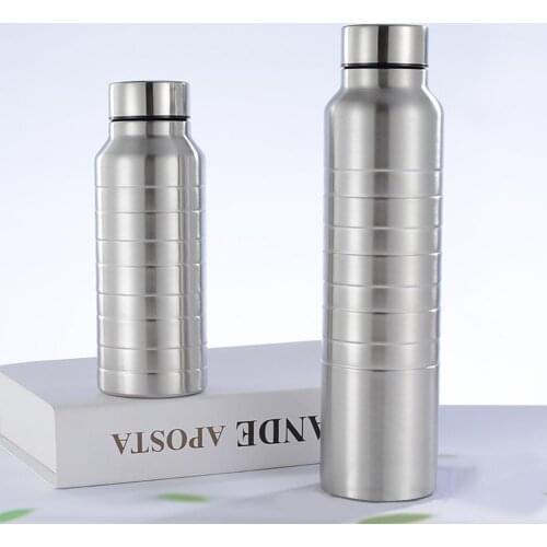 650/1000ml Rolled Thread Stainless Steel Portable Water Bottle Hot Cold Water Bottles Vacuum Single Wall Flask for Cycling