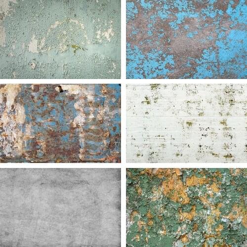 Avezano Blue Cement Wall Small Stone Road Photo Studio Props Background Dirty Rusty Mottled Iron Wall Photography Backdrop Vinyl