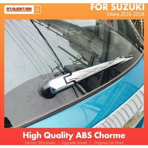 KUMIKUBI Car Styling For Suzuki Vitara 2016 2017 2018 ABS Chrome Rear Window Wiper Cover Arm Blade Cover Trim Sticker 3pcs