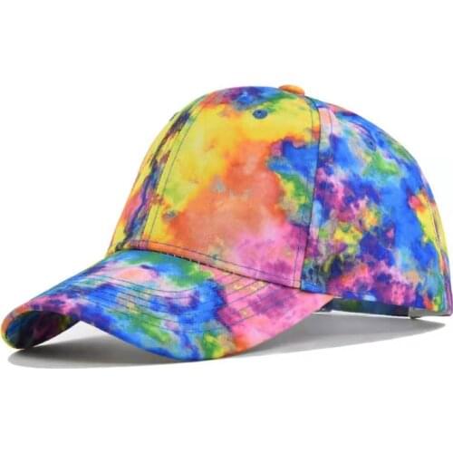 2021 New Fashion Women Tie Dye Cap Multicolor Irregular Print Baseball Cap Female Outdoor Snapback Streetwear Summer Caps Hats