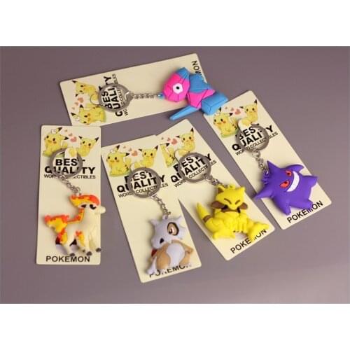 Pokemon Keychain Cartoon Anime Character Cute Style Boy Girl School Bag Key Chain Keychain Accessories Birthday Gift