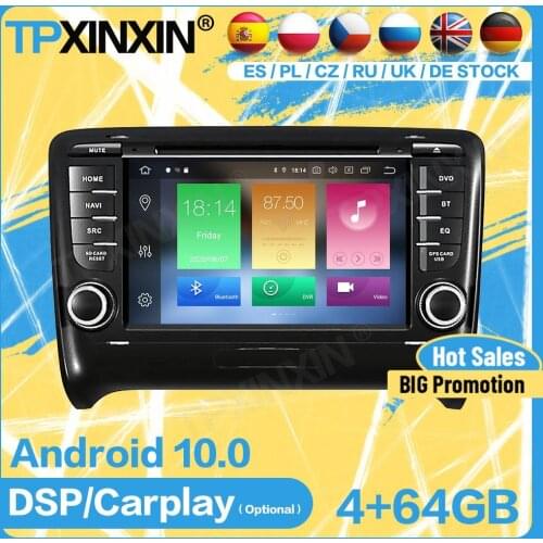 Carplay Car Radio 2 Din Stereo Screen Receiver Android For AUDI TT 2006 2007 2008 2009 2010 2011 2012 GPS Player Audio Head Unit