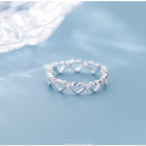 Colusiwei Romantic 925 Sterling Silver Heart to Heart Ring AAAA Zirconia Fashion Rings for Women Wedding Band Jewelry Dropship