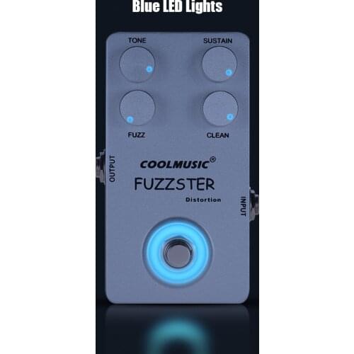COOLMUSIC C-FC1 Fuzzster Distortion Guitar Effect Pedal Bass Fuzz Pedal Guitar Pedal for Guitars Alluminum Alloy Shell Silver
