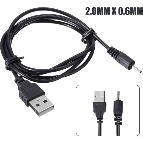 DC 2.0-5.5mm Round Hole Charger Cable 5 V USB 2.0 A Male Adapter Cord Power Supply Cable Black Data Line Connector Accessories