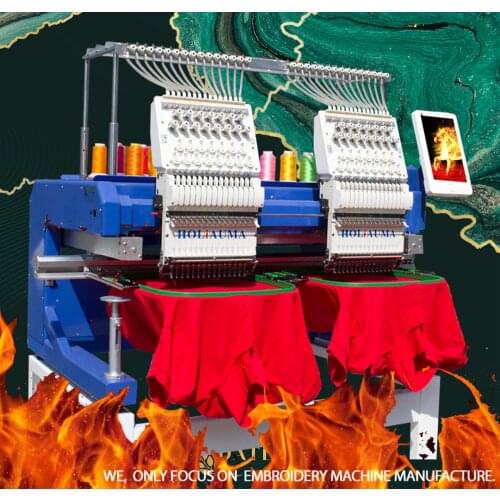 TWO Head T-shirt Cap Glitter Monogramming Beaded Computerized Better than swf barudan Embroidery Machine Factory Cheap Price