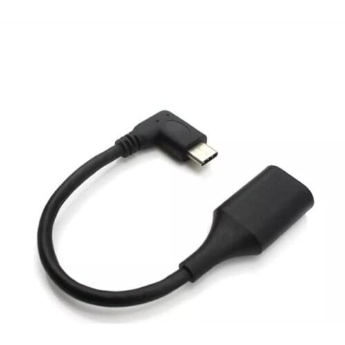 15cm/5.91ft Black Elbow 90 Degree Right Angle Type-C Male to USB 3.1 Female OTG Adapter Cable L Shaped USB-C to USB 3.1 M/F Cord