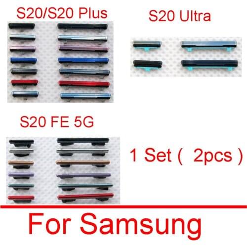 1Set(2pcs) Volume Power Button For Samsung Galaxy S20 G9810 / S20 Plus G9860 S20 Ultra G9880 S20 FE Power On Off Side Key Parts