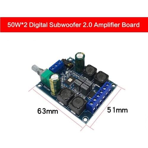 KYYSLB 50W*2 Digital Subwoofer High Power 2.0 Amplifier Board DC4.5-26V DIY TPA3116D2 Stereo High Power Amplifier Board
