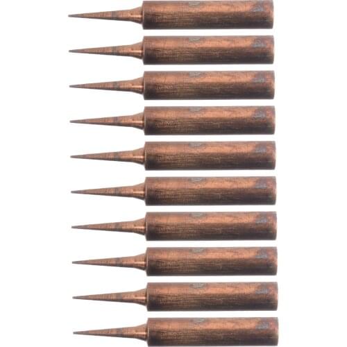 10pcs 900M-T-I Copper Soldering Iron Tip Diamagnetic Welding Head For 936 937 Soldering Iron Station Soldering Supplies