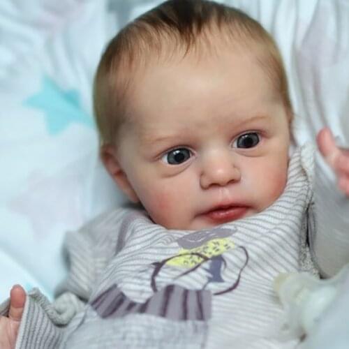 19inch Reborn Doll Kit Mika Lifelike Babe Reborn Kit Soft Touch Unpainted Unfinished Doll Parts DIY Dlank Doll Kit Kids Toy