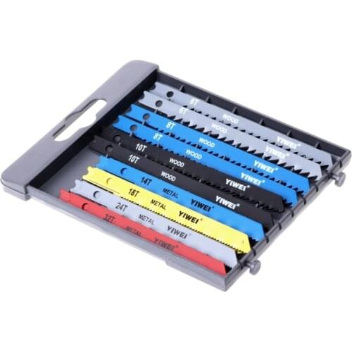 14 Pcs Jigsaw Blades Set U Shank Fitting Jig Saw Metal Plastic Wood Blades