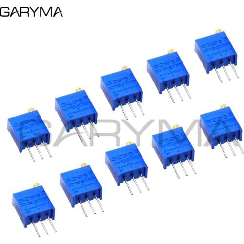10pcs 3296W Kit High Precision 3296 50 100 200 500 ohm 1K 2K 5K 10K 20K 50K 100K 200K 500K 1M ohm Trimpot Trimmer Potentiometer