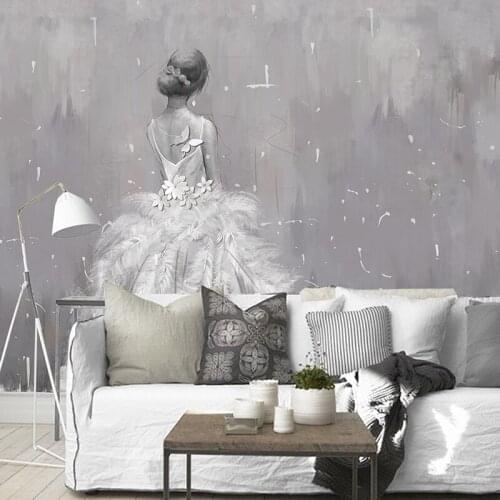 Bacaz Painting Feather Wedding dress 3d/8d Wall Murals 3D Wallpaper for Living Room Background
