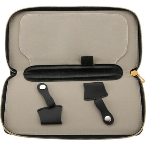 2017 New Professional Black Hairdressing Scissor Case Zipper PU Leather Case hair scissors case cutting and thinning shears bag