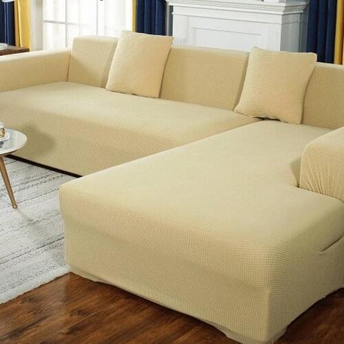 Solid color Stretch corner sofa covers for living room elastic spandex slipcovers couch cover stretch sofa towel Two/Three seat