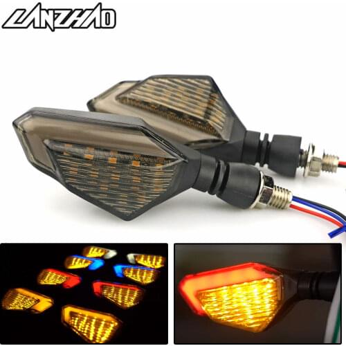 Pair Motorcycle LED Turn Signal Lamps Left Right Signals Daytime Running Lights Indicators Blinkers Universal for Honda Kawasaki