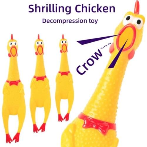 Screaming Sound Squeak Toys Squeeze Decompression Toy Safe Rubber Shrilling Chicken for Pets Dogs
