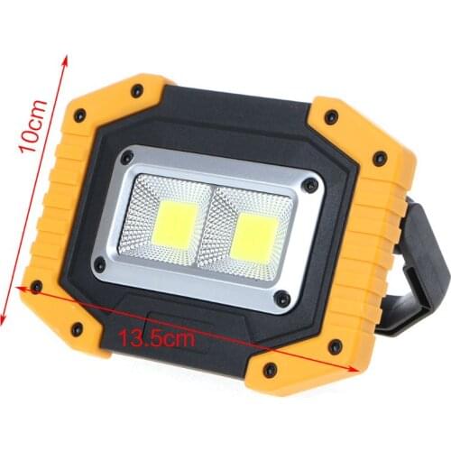 Portable 2 COB LED Work Lamp Outdoor Flood Light Camping Emergency Flashlight