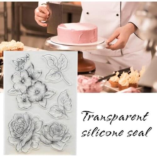 Party Large Flowers Transparent Clear Silicone Stamp / For DIY Photo Decorative Album Scrapbooking / Seal Making Card K1S1