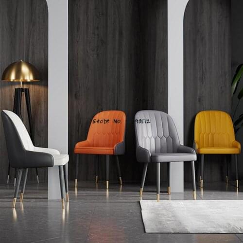 Nordic light luxury dining chair home soft package simple modern dining table chair separate bedroom white makeup stool backrest