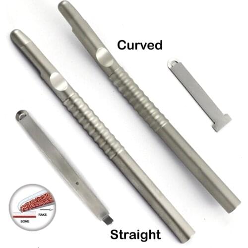 1 Pcs Dental Implant Bone Scraper Instrument Stainless Steel Tool Surgical Collector Straight and Curved for Choose