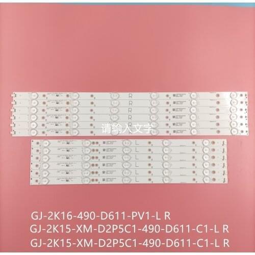 LED backlight strip(12) for 49PUF6701/T3 49PUH4900/88 49PFS5301/12 GJ-2K15-XM-D2P5C1-490-D611-C1-L R GJ-2K16-490-D611-P2 01N27