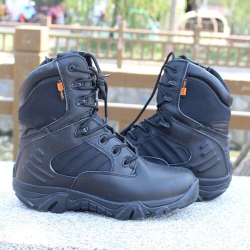 Tactical Men Army Outdoor Climbing Hiking Camping Training Boots Male Genuine Leather Sports Anti-wear Desert Non-slip Shoes