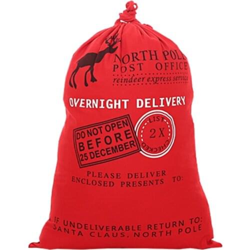 Vintage Christmas Gift Bag Decoration 1pcs Creative Santa Claus Deer 18 Styles Drawstring Canvas Santa Sack Rustic