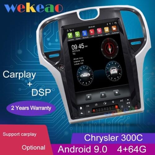 Wekeao Vertical Screen Tesla Style 13.3'' 1 Din Android 9.0 Auto GPS Navigation For Chrysler 300C Car DVD Player 4G 2013-2019