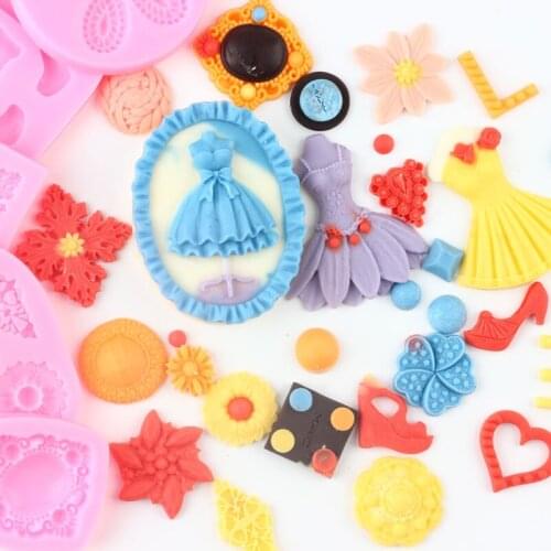 Jewelry Silicone Mold Bag Lipstick Fondant Cake Border Decorating Tools DIY Party Polymer Clay Candy Chocolate Gumpaste Moulds