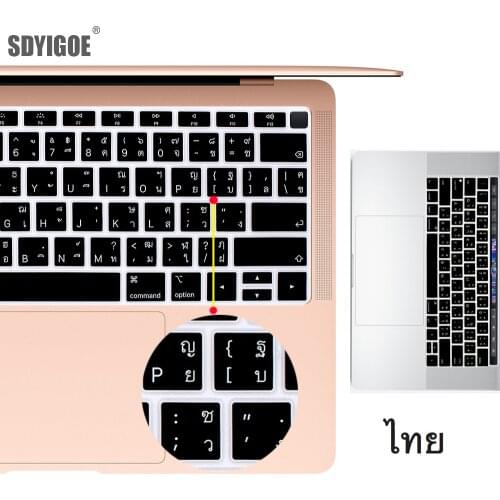 Thailan US-Enter Keyboard Cover Protector for Macbook Pro 13Air 11 12 15 touch bar US key A1706/A1466 A1707/A1990/A1398/A1534