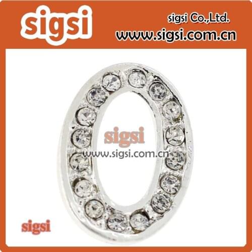 Factory price crystal letter O brooch jewelry rhinestone letter brooch for decoration