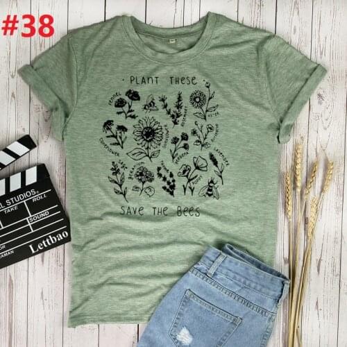 Plant These Save The Bees Harujuku Women T Shirt New Fashion Harajuku Cartoon Tshirt Print Ulzzang Graphic T-shirt Female