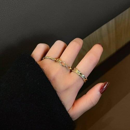 ARLIE 2021 New Gothic Style 3 Pieces Opening Rings for Women Fashion Jewelry European and American Wedding Party Sexy Ring Gifts