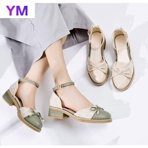 Women Fairy Style Roman Shoes 2020 Spring Summer New Ankle Strap Straight-Line Buckle Round Toe Women Shoes Zapatos De Mujer