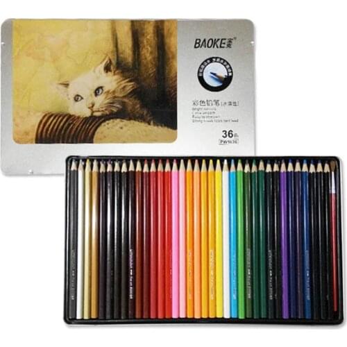 48 coloes Tin box packing Water soluble Based For Drawing Colored Pencils Safe Professional Pencil Set School Office Stationery