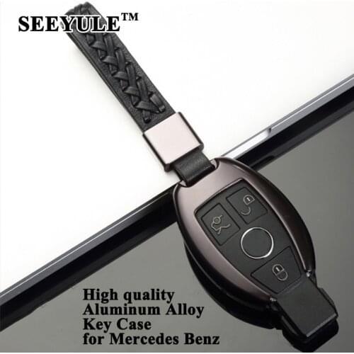 1pc SEEYULE Car Key Case Cover Shell Aluminum Alloy Styling Car Accessories for Mercedes Benz C200 E300 S320L GLC GLA GLE GLS400