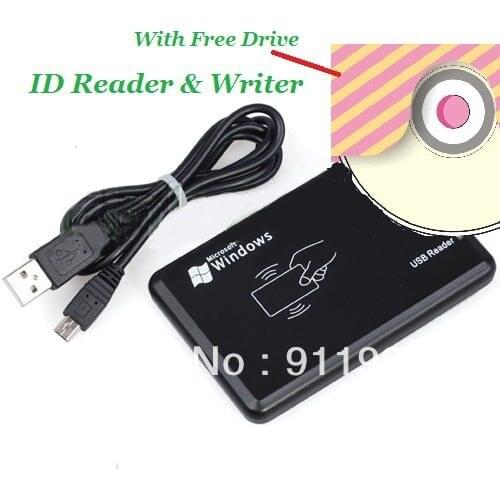 10pcs USB em4100 125khz RFID Reader & Writer ID card Copier duplicate copier & 10pcs free rewritable tag And Free Software