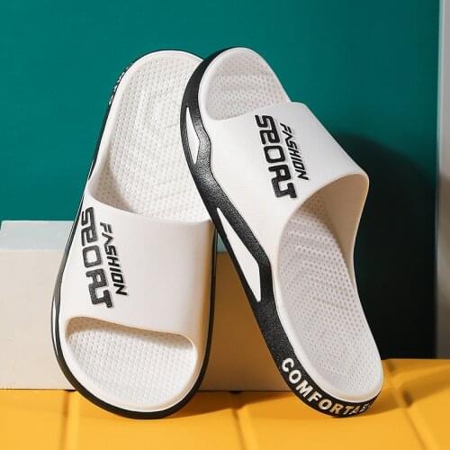 2021 new slippers for mens outdoor wear summer household thick soled indoor mens one line beach sandals