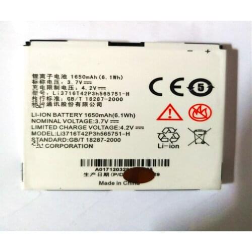 3.8V 1650mAh Li3716T42P3h565751-H For ZTE N880E N860 N855D U885 U880E V889D V880E Battery with phone stander